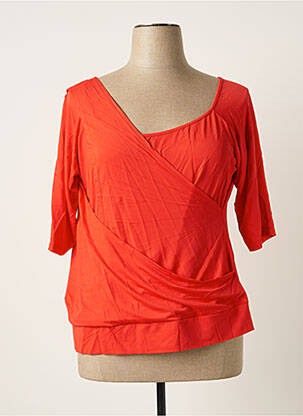 Top tissage jersey manches longues rouge ANATHEA BY PARAKIAN femme