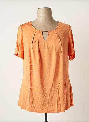 Top stretch manches courtes orange ELENA MIRO femme