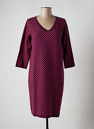 Robe pull col v manches 3/4 violet ZILCH femme