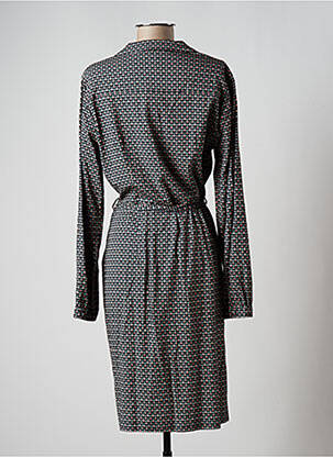 Robe mi-longue imprimé fantaisie manches longues bleu ZILCH femme