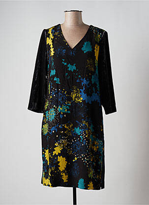 Robe mi-longue imprimé fantaisie manches longues noir WHITE STUFF femme