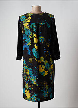 Robe mi-longue imprimé fantaisie manches longues noir WHITE STUFF femme