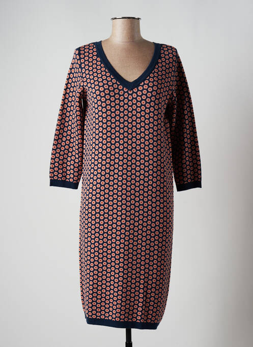Robe pull coupe droite manches longues bleu ZILCH femme