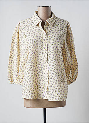 Chemisier imprimé fleurs manches 3/4 beige KAFFE femme