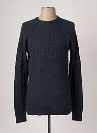 Pull maille torsadée manches longues bleu WHITE STUFF homme