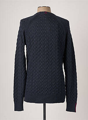 Pull maille torsadée manches longues bleu WHITE STUFF homme