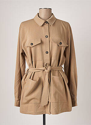 Veste casual col chemisier beige KAFFE femme