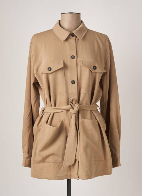 Veste casual col chemisier beige KAFFE femme