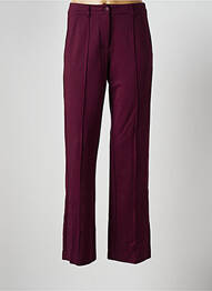 Pantalon droit tissage crêpe taille haute violet ZILCH femme
