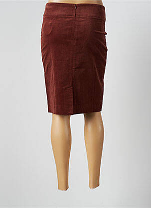 Jupe mi-longue coupe droite marron ZILCH femme