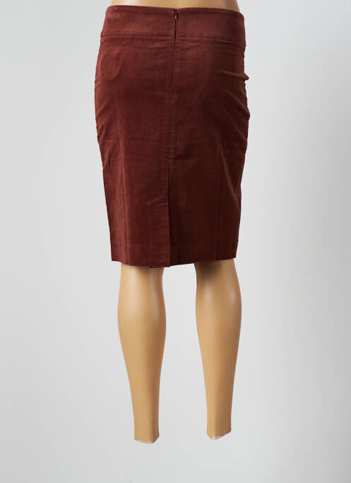 Jupe mi-longue coupe droite marron ZILCH femme
