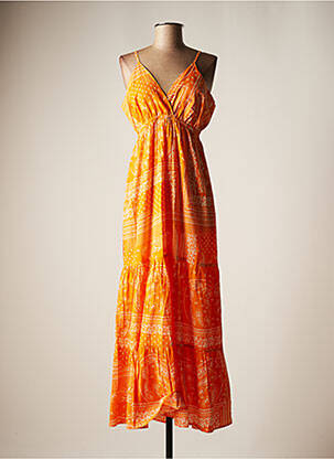 Robe longue orange LA PETITE ETOILE pour femme