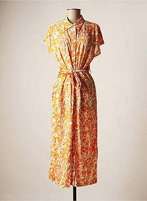 Robe mi-longue orange OBJECT pour femme