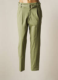 Pantalon droit coupe carotte taille haute vert REIKO femme