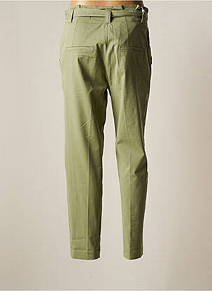 Pantalon droit tissage popeline taille haute vert REIKO femme
