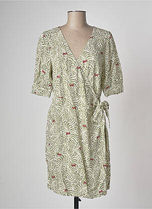 Robe courte manches courtes manches courtes vert VILA femme