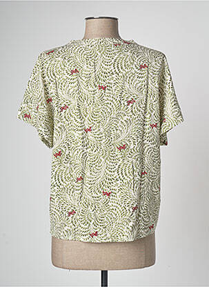 Blouse imprimé fleurs manches courtes vert VILA femme