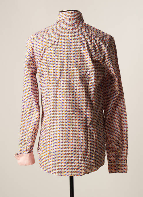 Chemise manches longues orange FIL NOIR pour homme