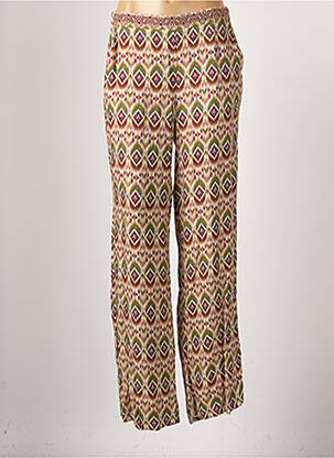 Pantalon droit taille normale taille normale vert GEISHA femme