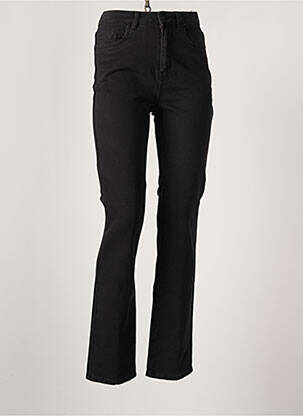 Jeans coupe droite broderie rivets taille haute noir VERO MODA femme