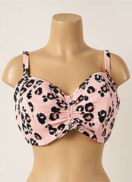 Haut de maillot de bain bretelles élastiquées ajustables haut soutien-gorge balconnet rose ELOMI femme