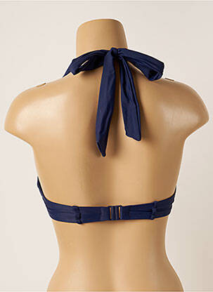 Haut de maillot de bain bretelles élastiquées amovibles haut soutien-gorge balconnet bleu PANACHE femme