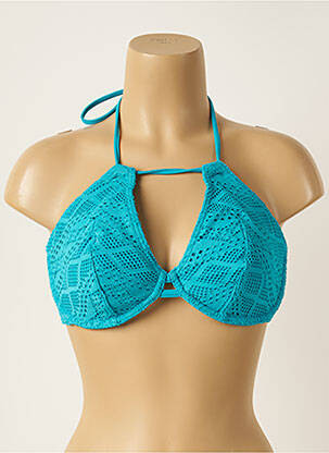 Haut de maillot de bain fermeture liens à nouer haut triangles bleu FREYA femme
