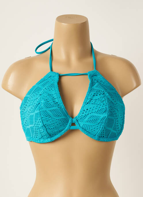 Haut de maillot de bain fermeture liens à nouer haut triangles bleu FREYA femme