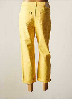 Pantalon chino fermeture zippée sous rabat boutonné taille haute jaune MISS BONBON JEANS femme