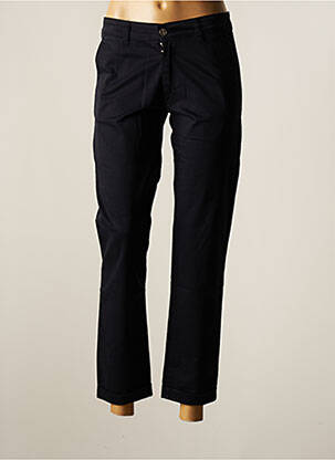 Pantalon chino fermeture zippée sous rabat boutonné taille normale bleu SABLE ET MER femme