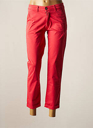 Pantalon chino fermeture zippée sous rabat boutonné taille normale orange SABLE ET MER femme