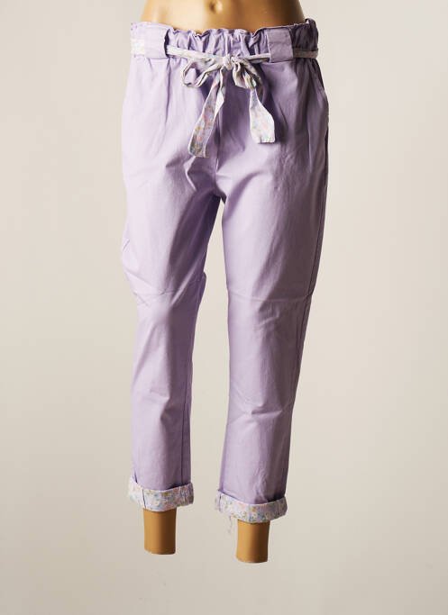 Pantalon chino violet APRIL pour femme