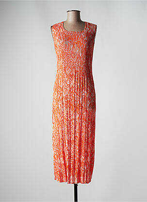 Robe mi-longue orange LEO & UGO pour femme