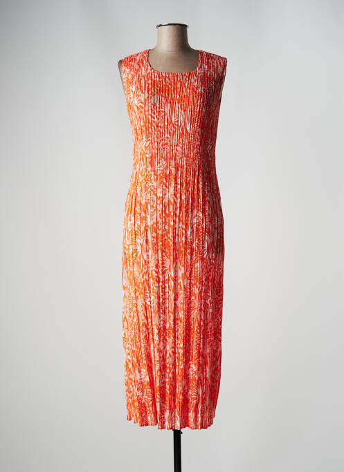 Robe mi-longue orange LEO & UGO pour femme