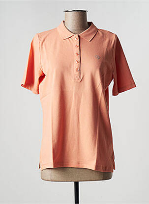 Polo sérigraphie avec strass manches courtes orange TONI femme