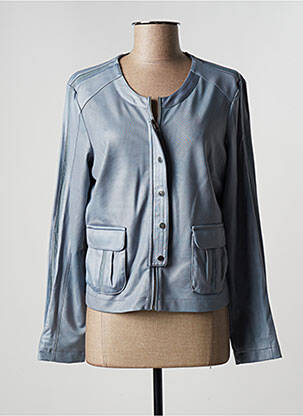 Veste casual col rond bleu EVA KAYAN femme