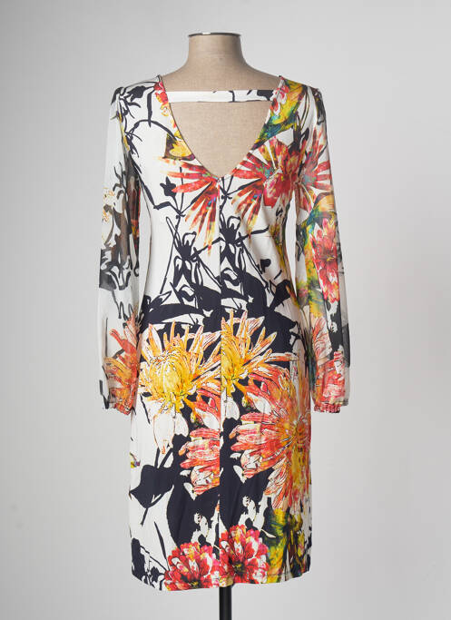 Robe mi-longue blanc ELEONORA AMADEI pour femme