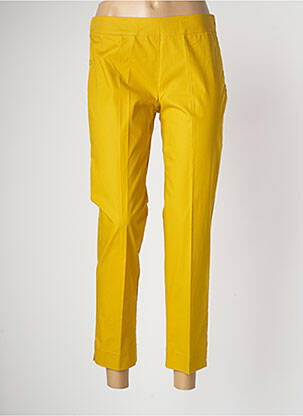 Pantalon 7/8 stretch taille normale jaune MARIA BELLENTANI femme