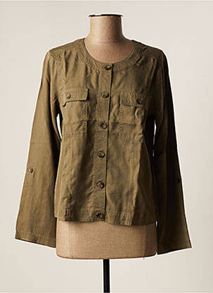 Veste casual col rond vert SIGNATURE femme