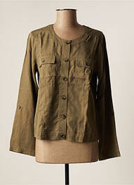 Veste casual col rond vert SIGNATURE femme