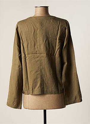 Veste casual col rond vert SIGNATURE femme