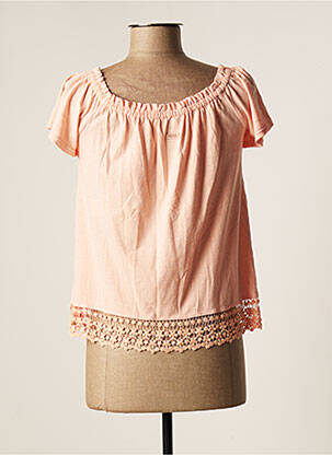 Top col carré manches courtes orange BANANA MOON femme