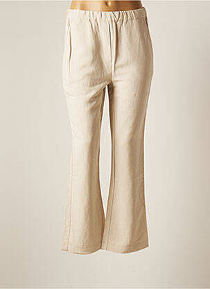 Pantalon large poches taille normale beige AROVESCIO femme