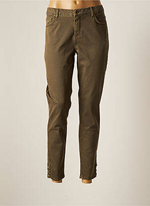 Pantalon slim broderie rivets taille normale vert IMITZ femme