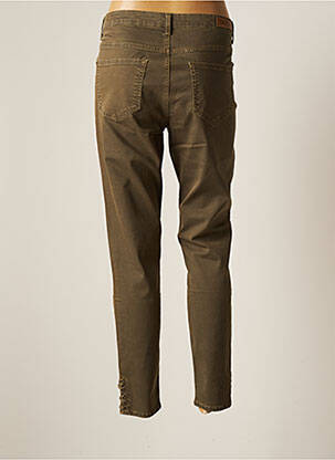 Pantalon slim broderie rivets taille normale vert IMITZ femme