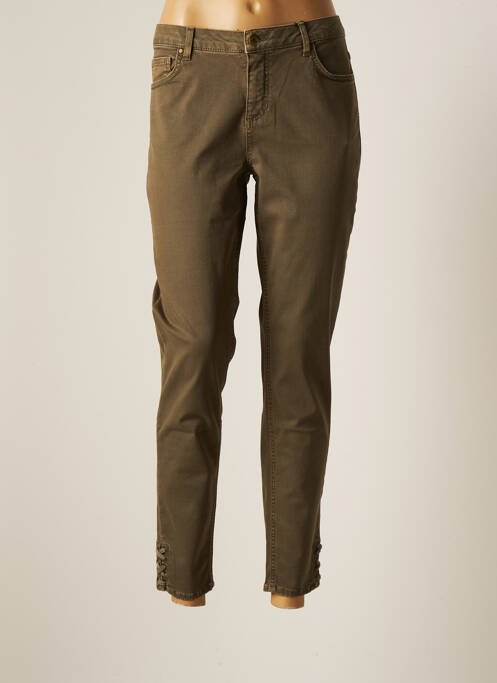 Pantalon slim broderie rivets taille normale vert IMITZ femme