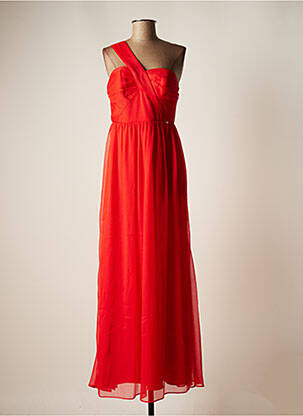 Robe longue tissage crêpe sans manche rouge KOCCA femme