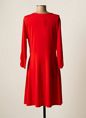 Robe mi-longue coupe fluide manches longues rouge KOCCA femme