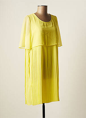 Robe courte manches courtes manches courtes jaune ANDAMIO femme
