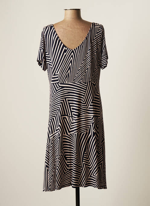 Robe mi-longue bleu MARBLE pour femme